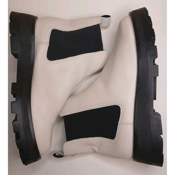 Karl Lagerfeld Sz 10 Paris Mayde Chunky Chelsea Boots Lug Sole With Rhinestones - Picture 2 of 16